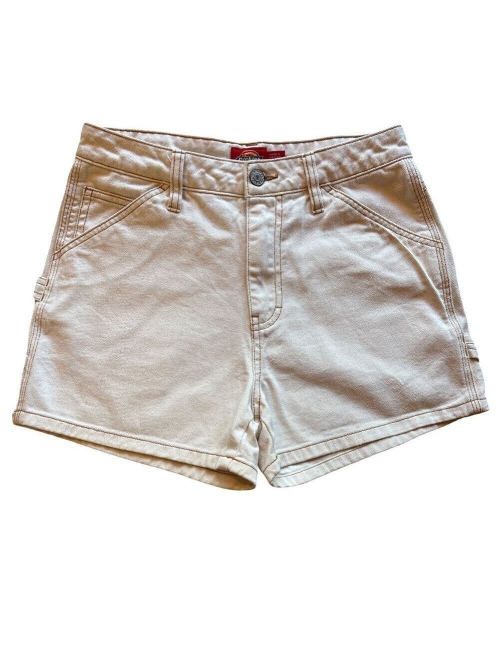 Dickies Women's Off White Cotton Cargo Shorts Size 24